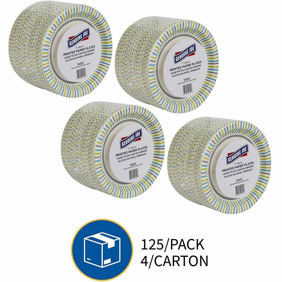Genuine Joe 7" Printed Paper Plates
