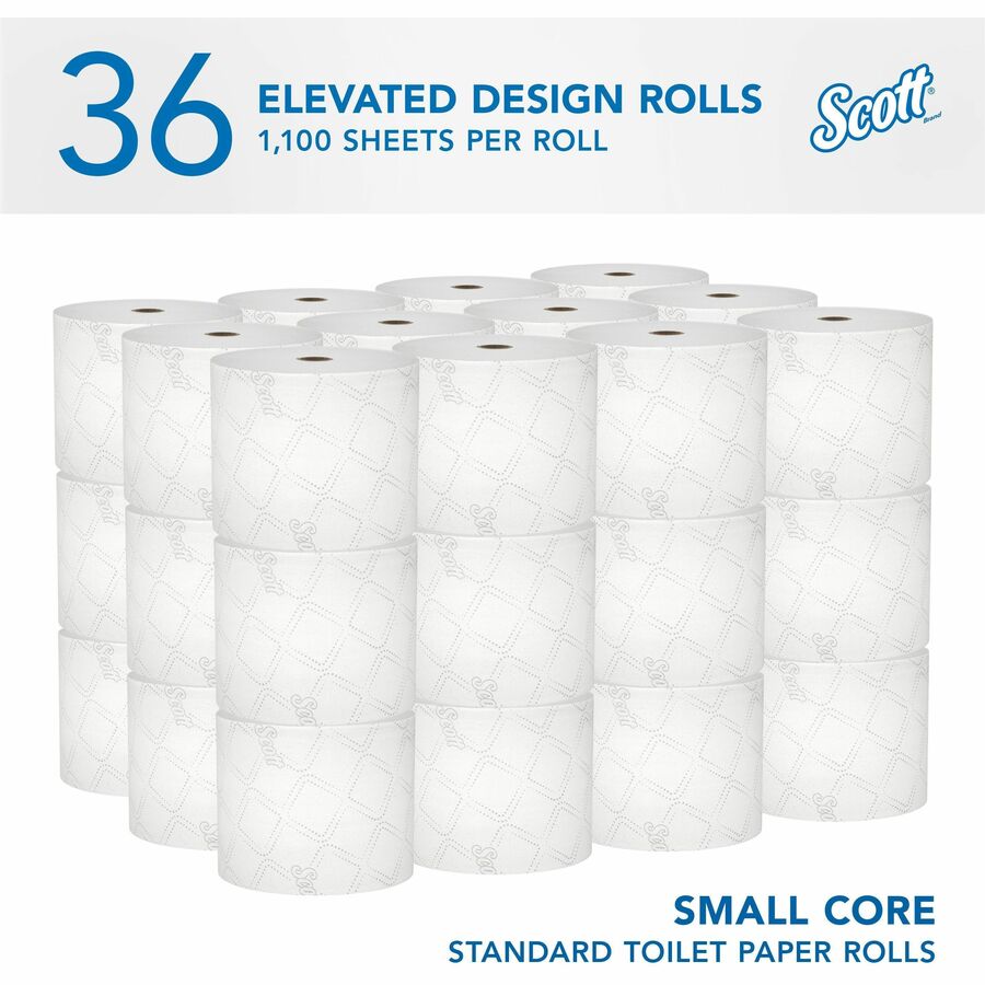 Scott Pro Paper Core High-Capacity Standard Roll Toilet Paper with Elevated Design