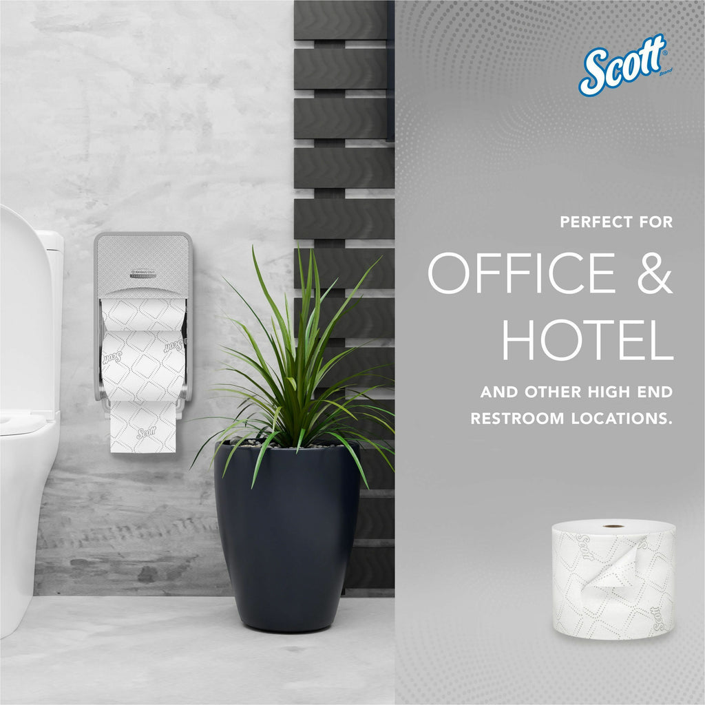 Scott Pro Paper Core High-Capacity Standard Roll Toilet Paper with Elevated Design