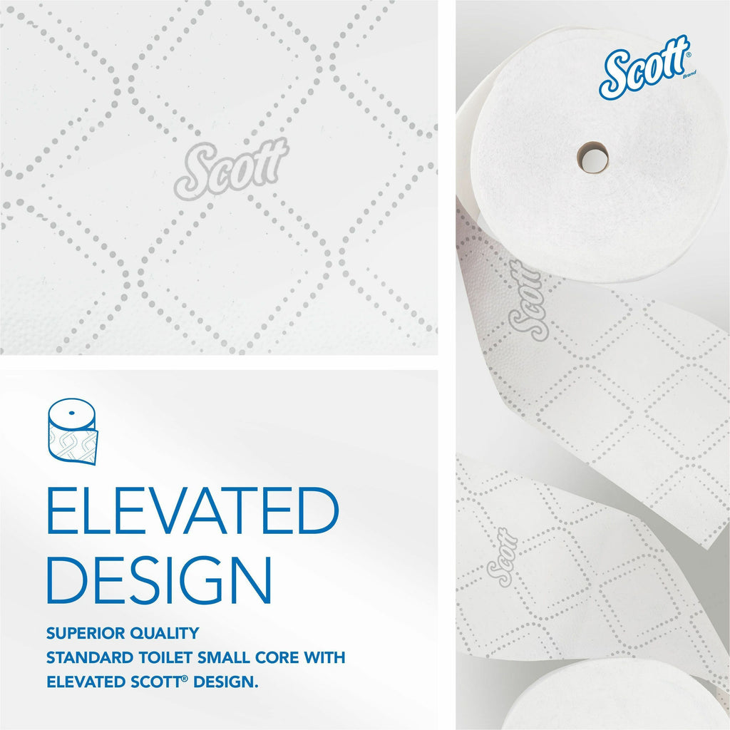 Scott Pro Paper Core High-Capacity Standard Roll Toilet Paper with Elevated Design