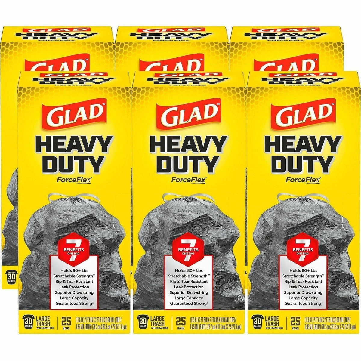 Glad ForceFlex Heavy-Duty Large Drawstring Trash Bags