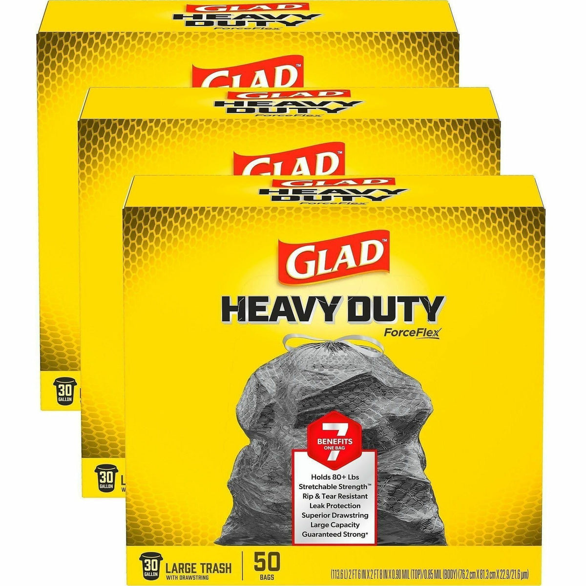 Glad ForceFlex Heavy-Duty Large Drawstring Trash Bags