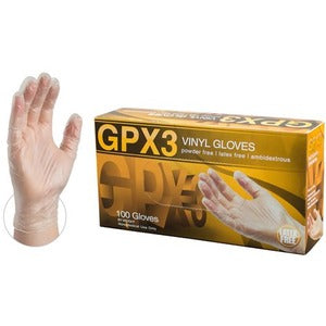 Ammex GPX3 Clear Vinyl Industrial Latex Free Disposable Gloves (Case of 1000)