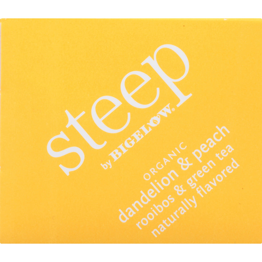 Steep by Bigelow® Organic Dandelion & Peach Rooibos & Green Tea Herbal Tea, Green Tea Bag
