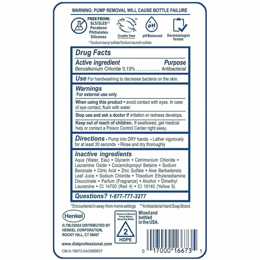 Dial Professional Complete Antibacterial Foaming Hand Wash - FIT Universal Touch-Free