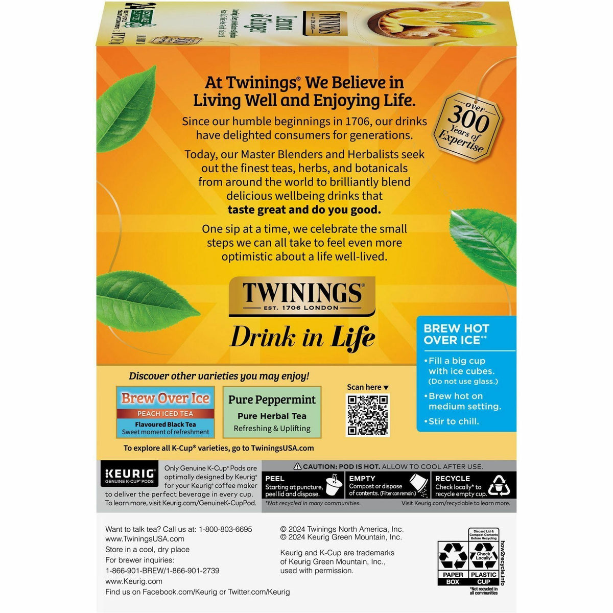 Twinings of London Lemon & Ginger Herbal Tea K-Cup