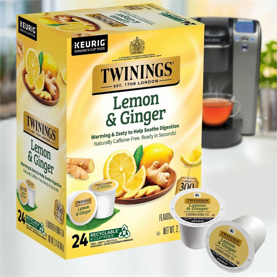 Twinings of London Lemon & Ginger Herbal Tea K-Cup