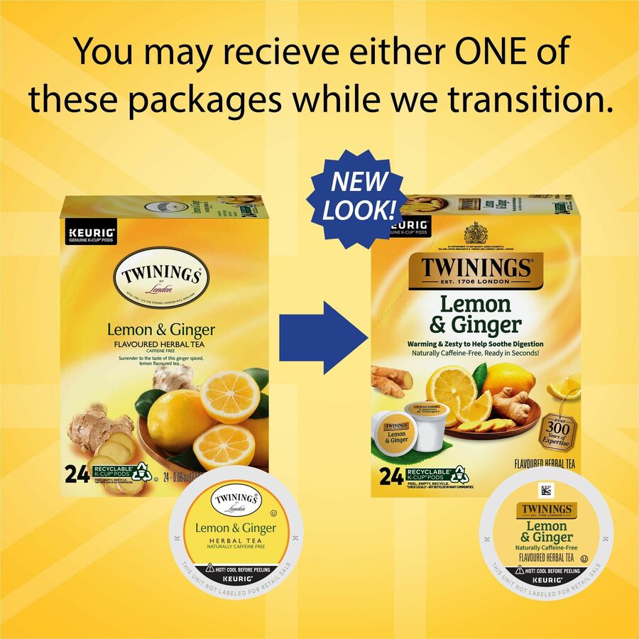 Twinings of London Lemon & Ginger Herbal Tea K-Cup