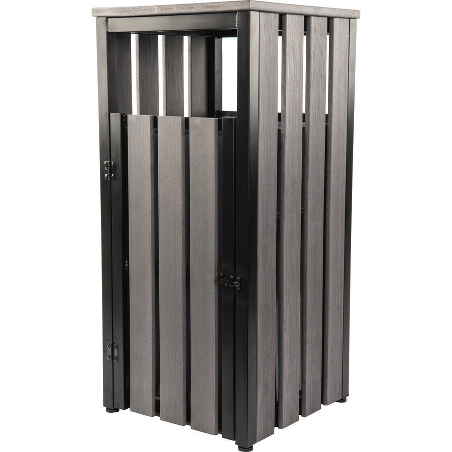 Lorell Faux Wood Outdoor Waste Bin