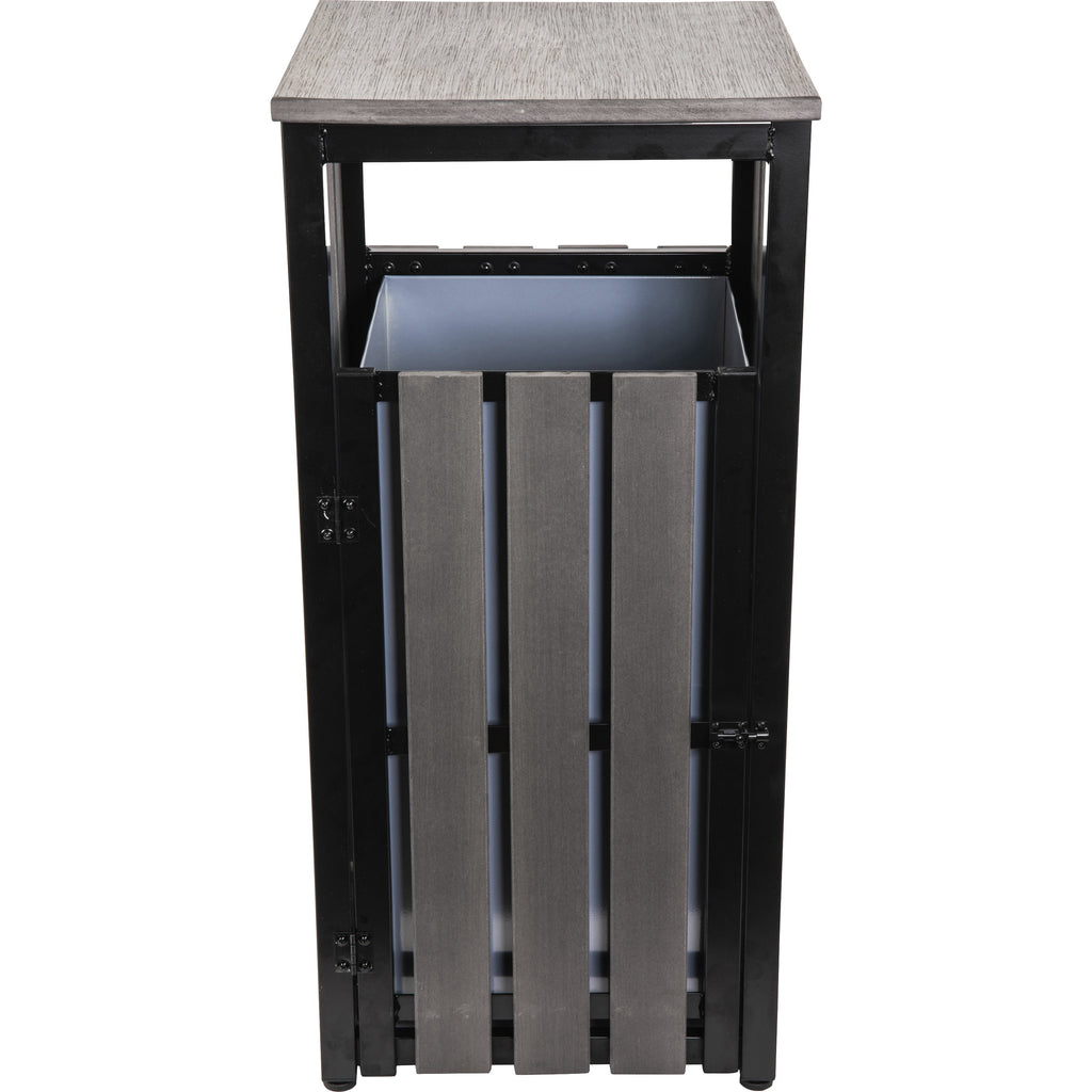 Lorell Faux Wood Outdoor Waste Bin