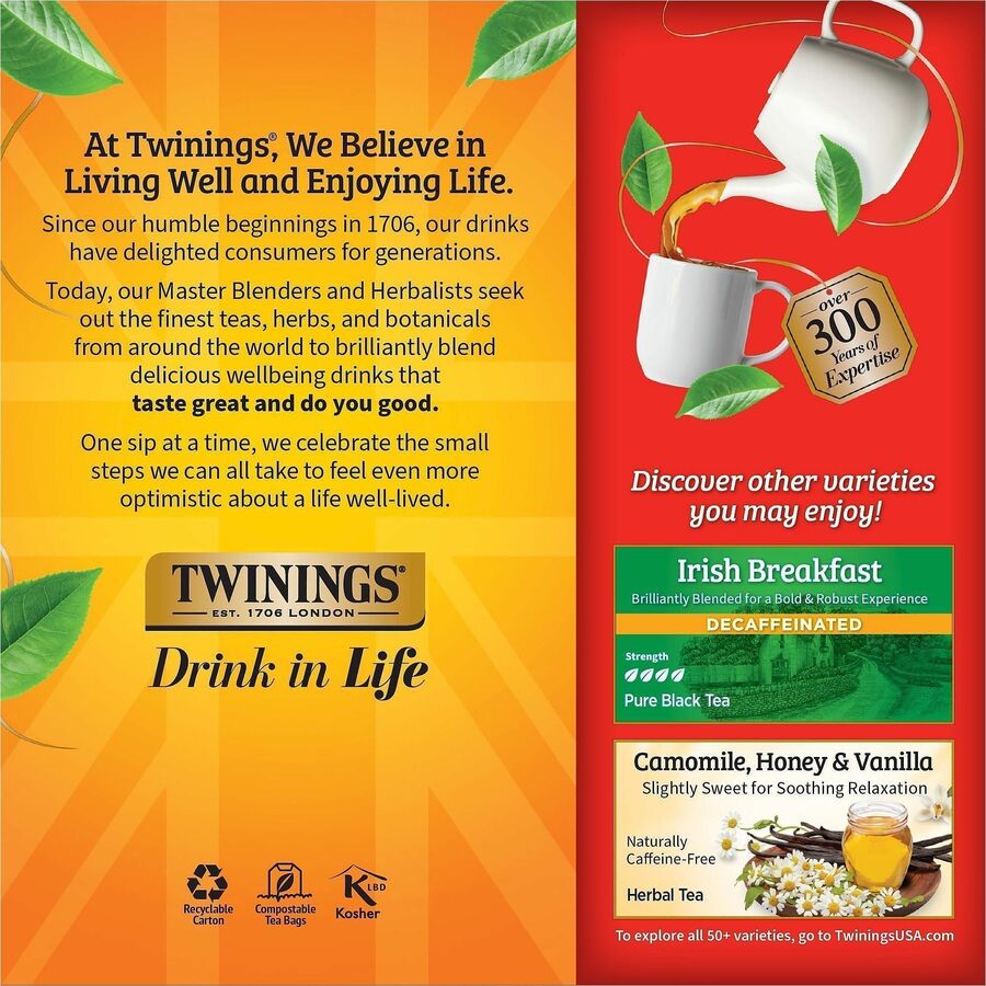 Twinings of London Decaf English Breakfast Black Tea Bag