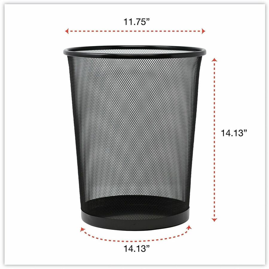 Universal Mesh Wastebasket, 18 qt, Steel Mesh, Black