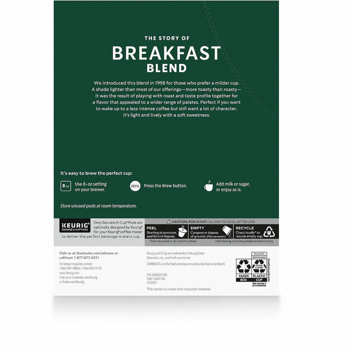 Starbucks K-Cup Breakfast Blend Coffee