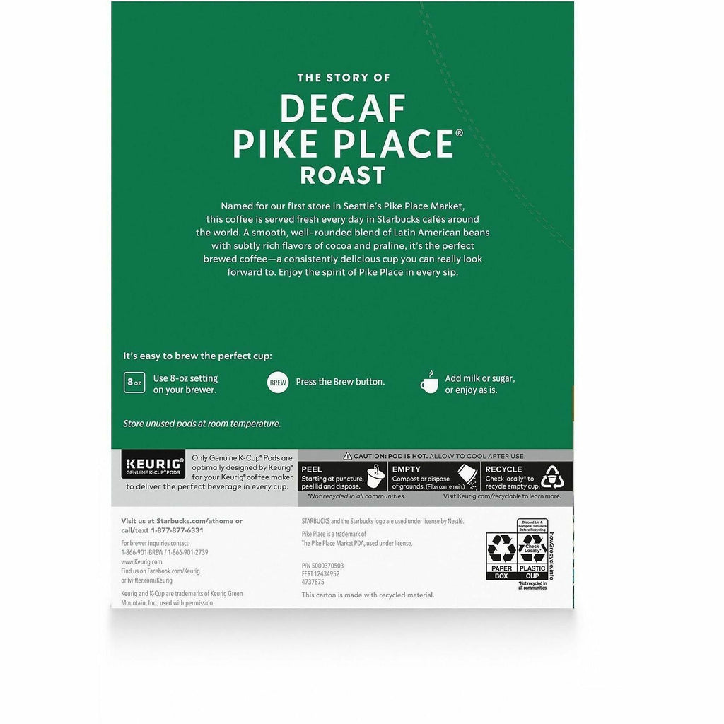 Starbucks K-Cup Decaf Pike Place Roast Coffee