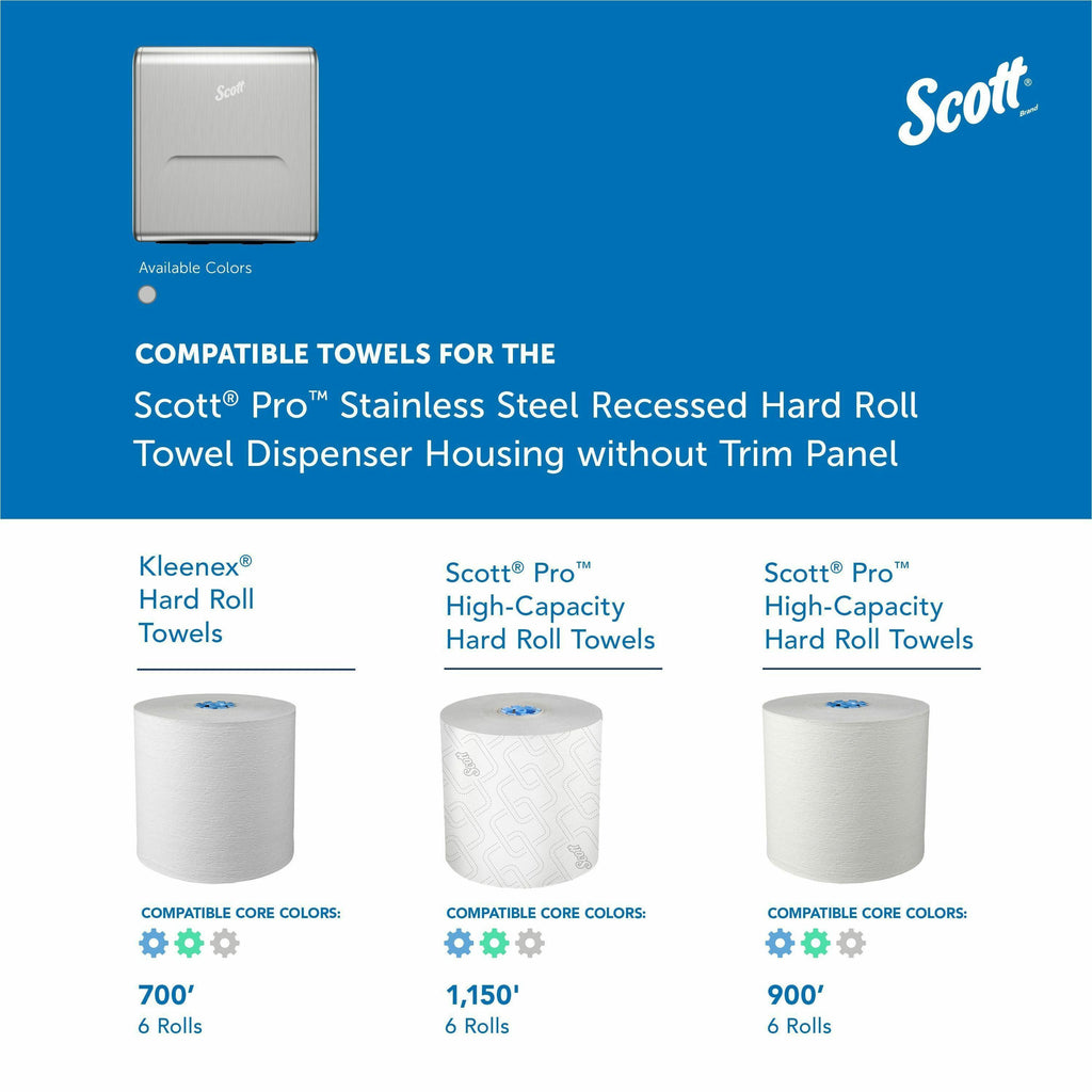 Scott Pro Recessed Hard Roll Towel Dispenser Housing - No Trim Panel