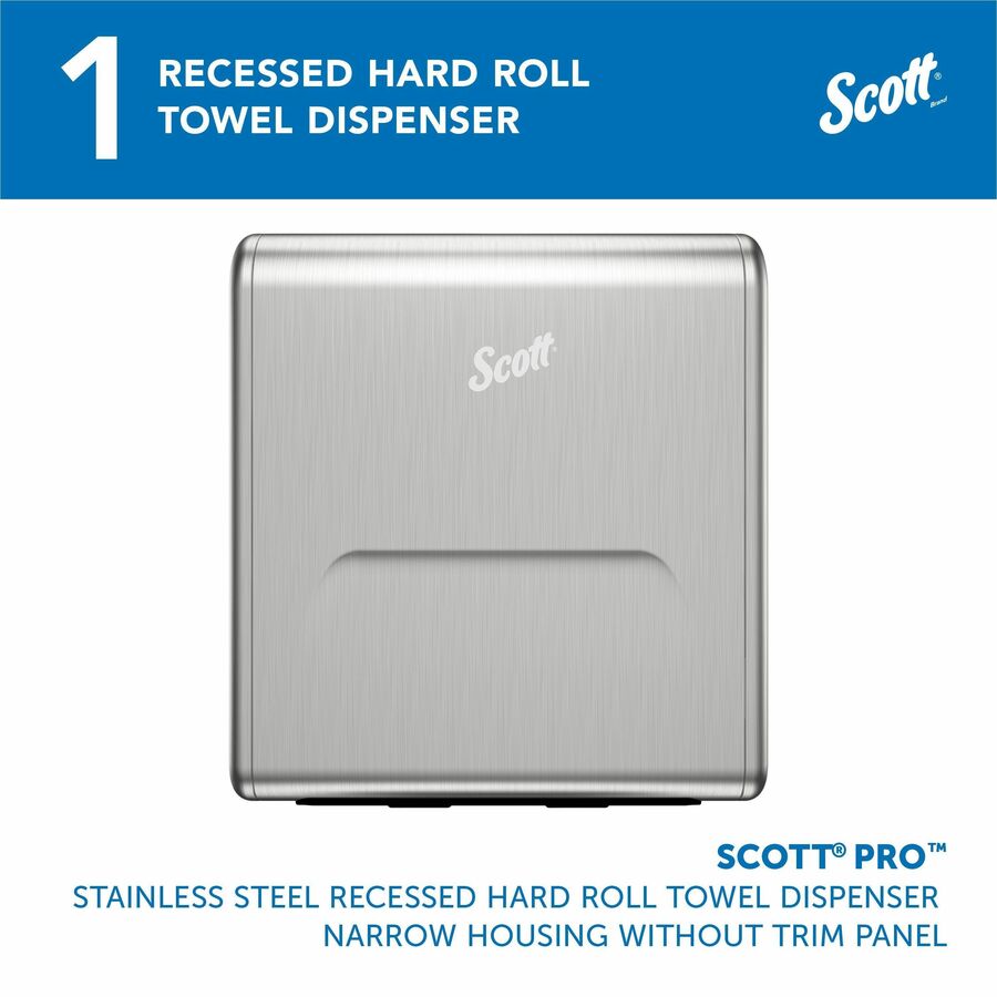Scott Pro Recessed Hard Roll Towel Narrow Dispenser Housing - No Trim Panel