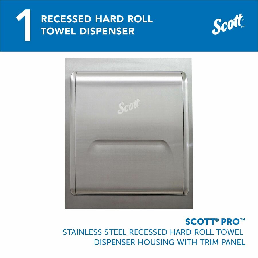 Scott Pro Recessed Hard Roll Towel Dispenser Housing w/Trim Panel