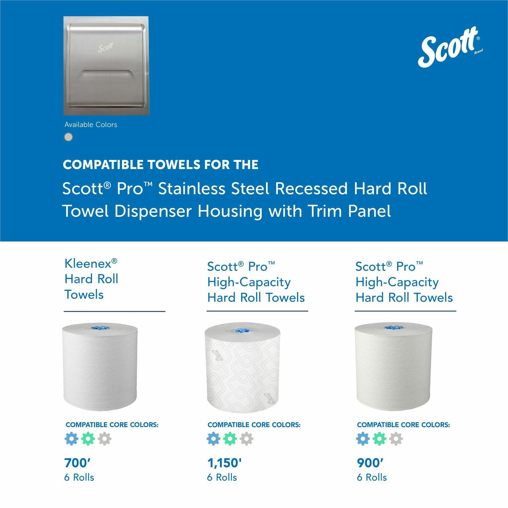 Scott Pro Recessed Hard Roll Towel Dispenser Housing w/Trim Panel