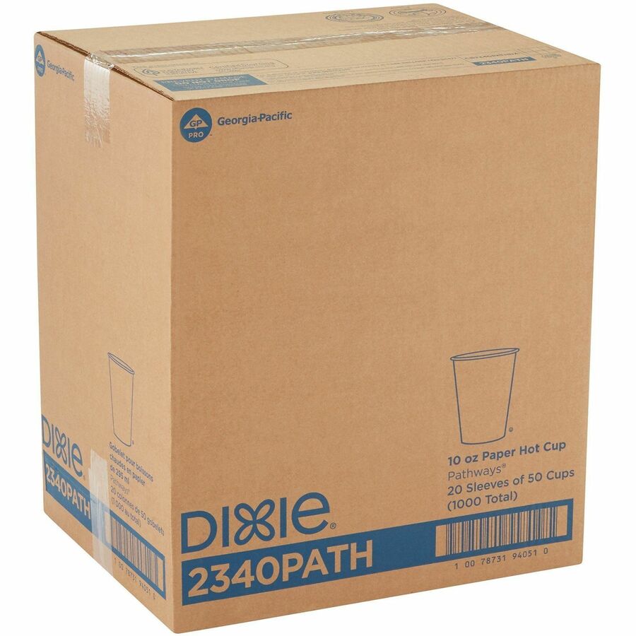 Dixie Pathways 10 oz Paper Hot Cups By GP Pro