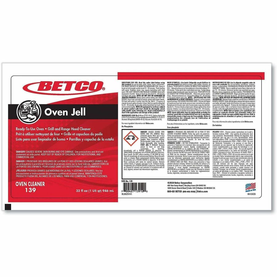 Betco Oven Jell Cleaner