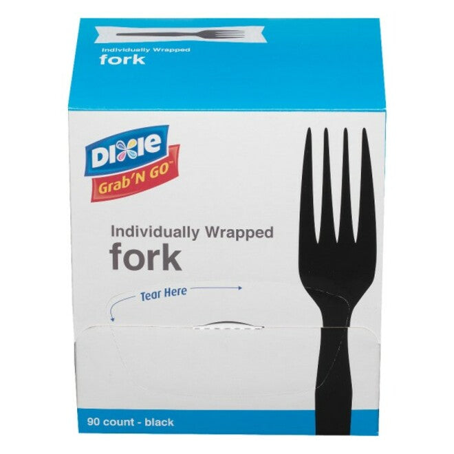 Dixie Grab'N Go Forks, Black, 90 Per Box, Pack Of 6 Boxes