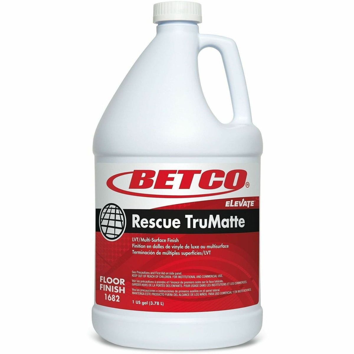 Betco Rescue Floor Finish, TruMatte, 1 Gallon, Pack Of 4