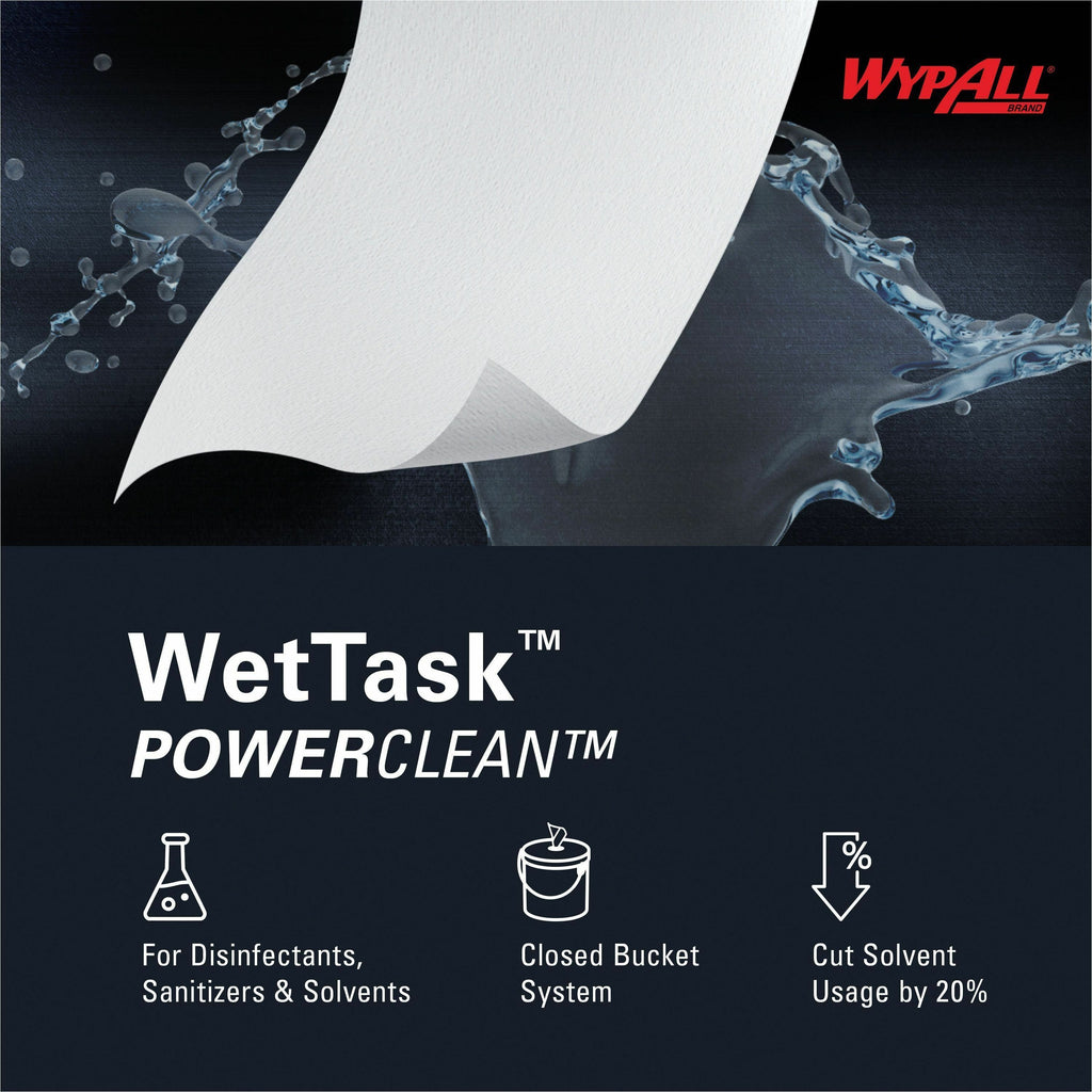 Wypall PowerClean WetTask Wipers for Disinfectants, Sanitizers & Solvents