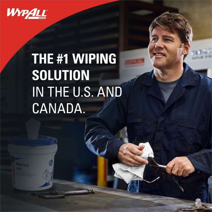 Wypall PowerClean WetTask Wipers for Disinfectants, Sanitizers & Solvents