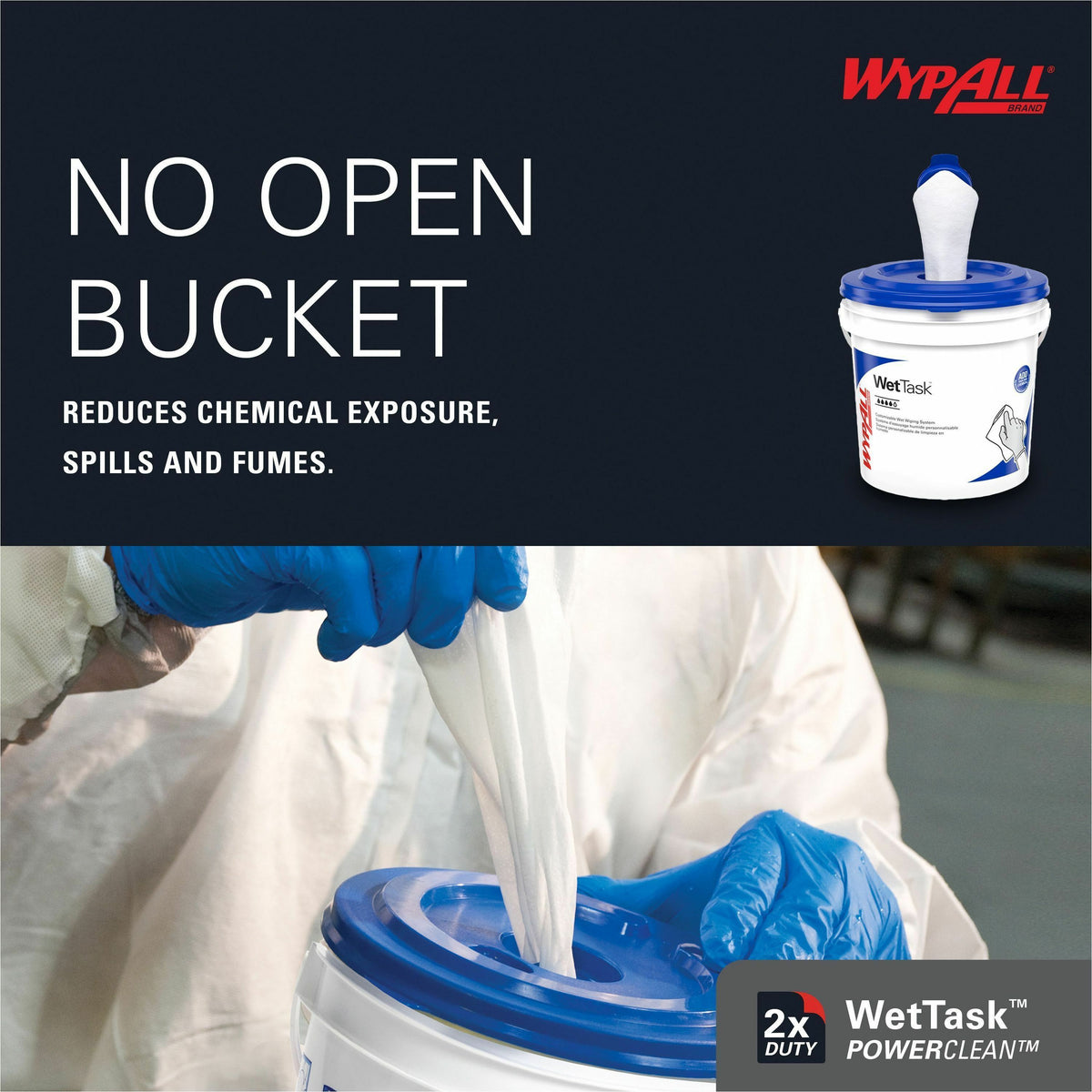 Wypall PowerClean WetTask Wipers for Disinfectants, Sanitizers & Solvents