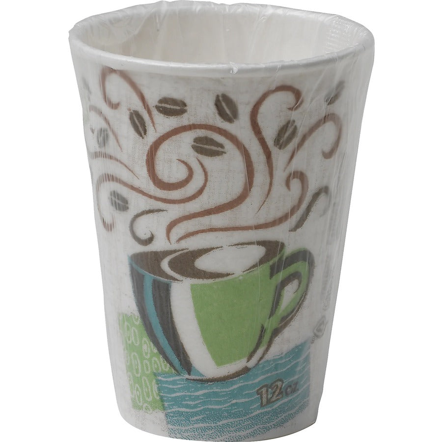 Dixie PerfecTouch 12 oz Insulated Wrapped Paper Hot Coffee Cups by GP Pro