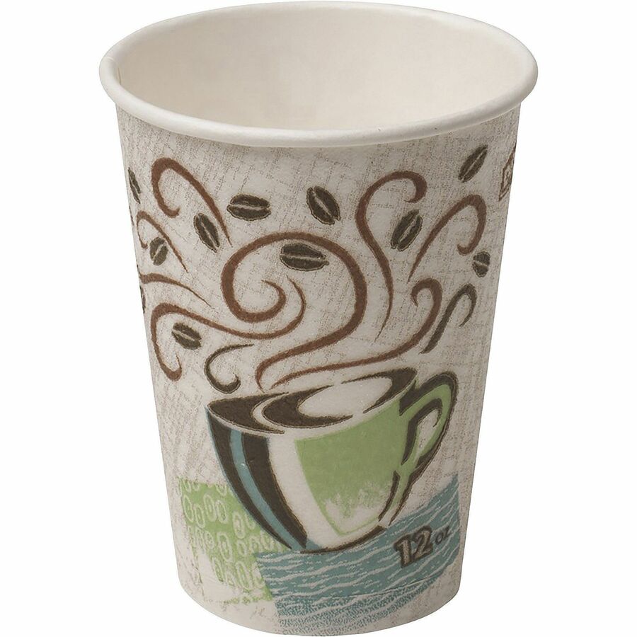 Dixie PerfecTouch 12 oz Insulated Wrapped Paper Hot Coffee Cups by GP Pro