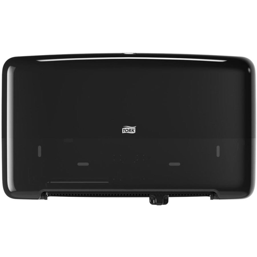 TORK Tork Twin Mini Jumbo Toilet Paper Roll Dispenser Black T2