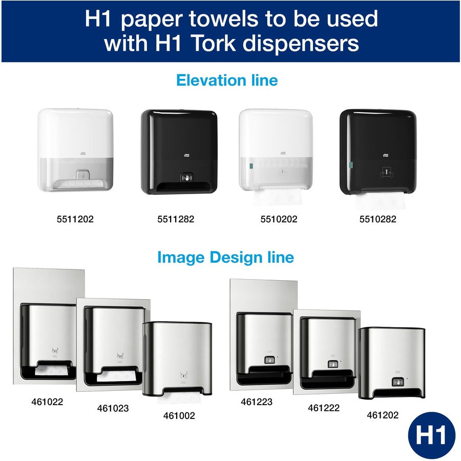 TORK Matic Extra Soft Hand Towel Roll White with Blue Leaf H1