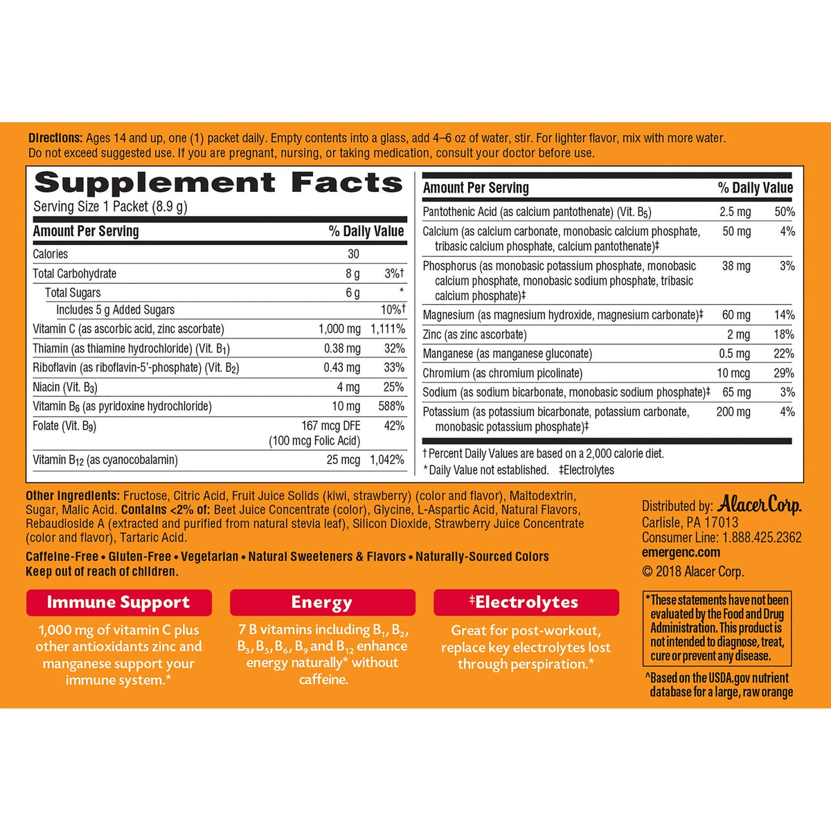 Emergen-C Strawberry-Kiwi Vitamin C Drink Mix