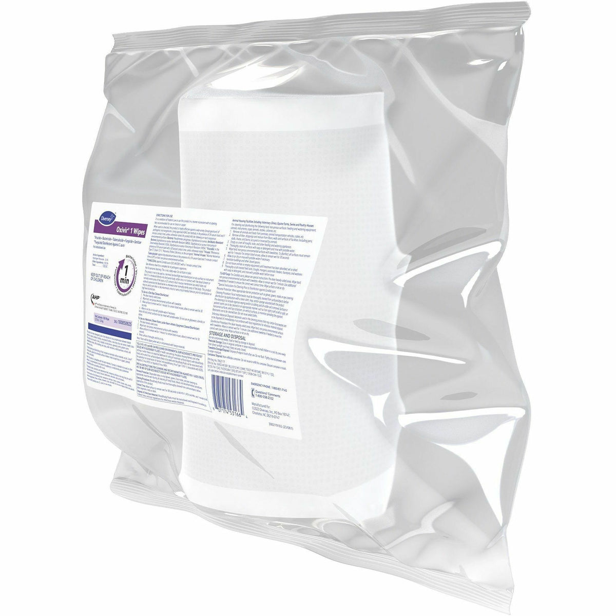 Diversey One-Step Ready-to-Use Hospital Disinfectant Cleaner Wipe