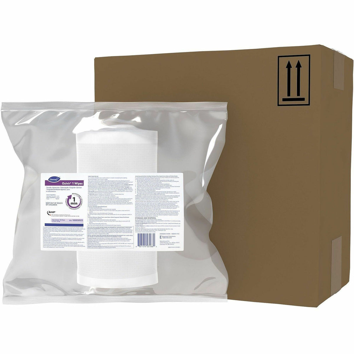Diversey One-Step Ready-to-Use Hospital Disinfectant Cleaner Wipe