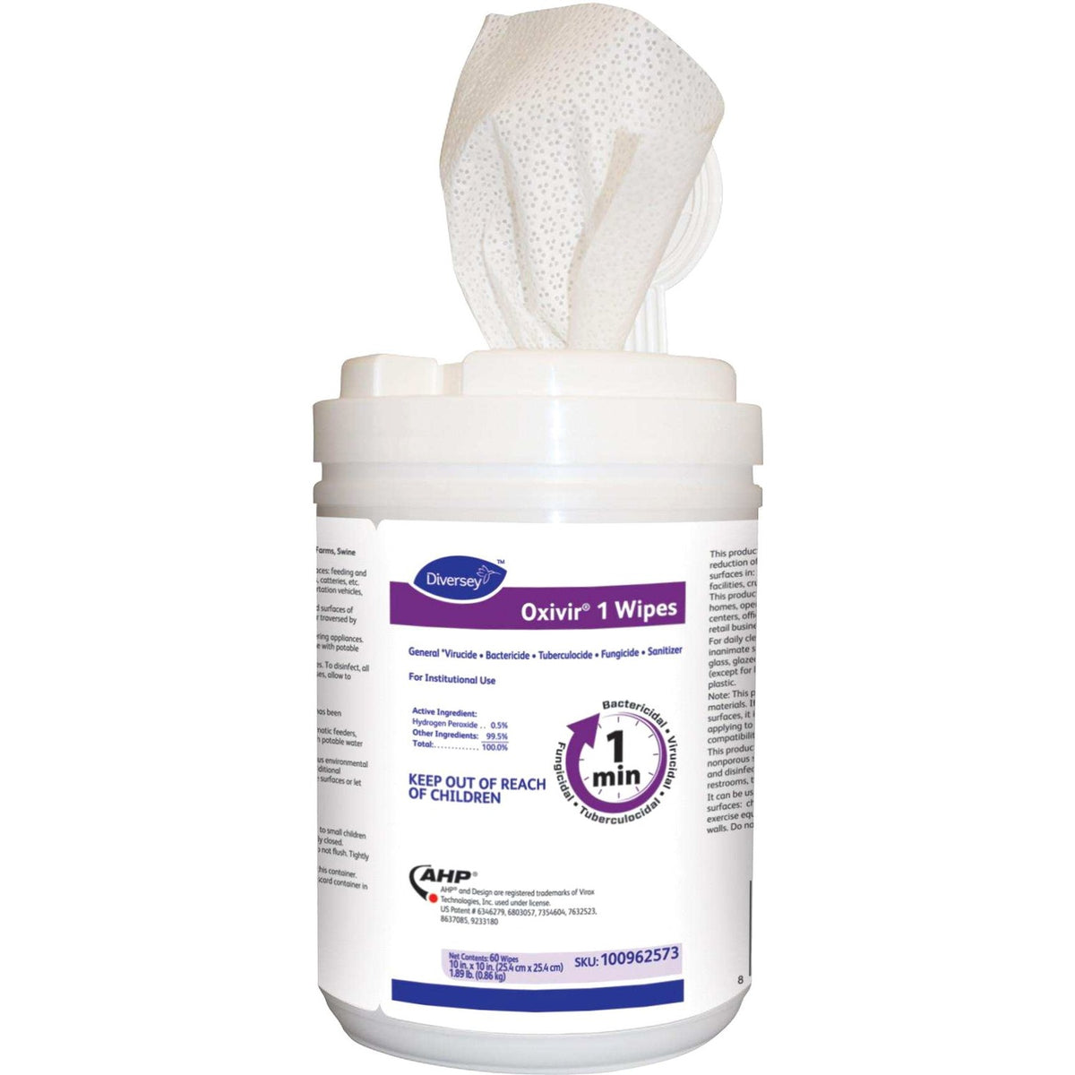 Diversey One-Step Ready-to-Use Hospital Disinfectant Cleaner Wipe