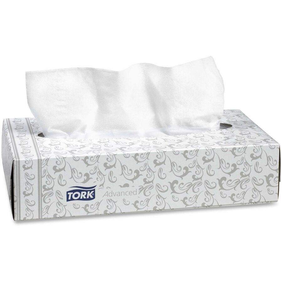 TORK Advanced Facial Tissue Flat Box White