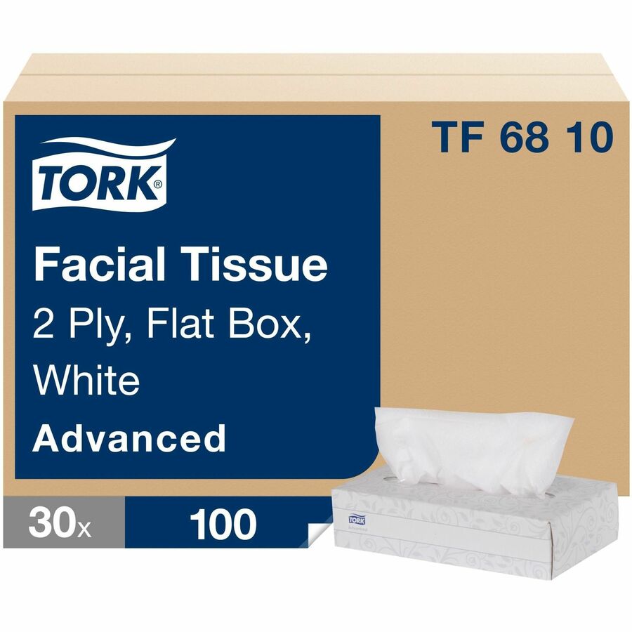 TORK Advanced Facial Tissue Flat Box White