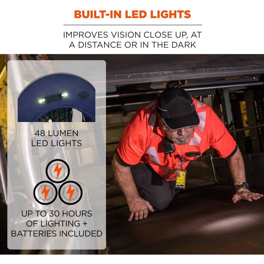Ergodyne 8960 Bump Cap Hat with LED Light