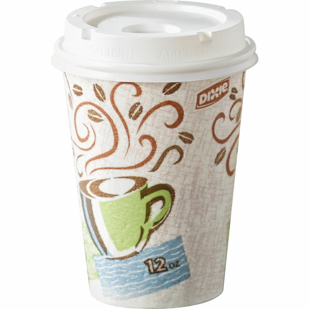 Dixie PerfecTouch 12 oz Hot Coffee Cup and Lid Sets by GP Pro