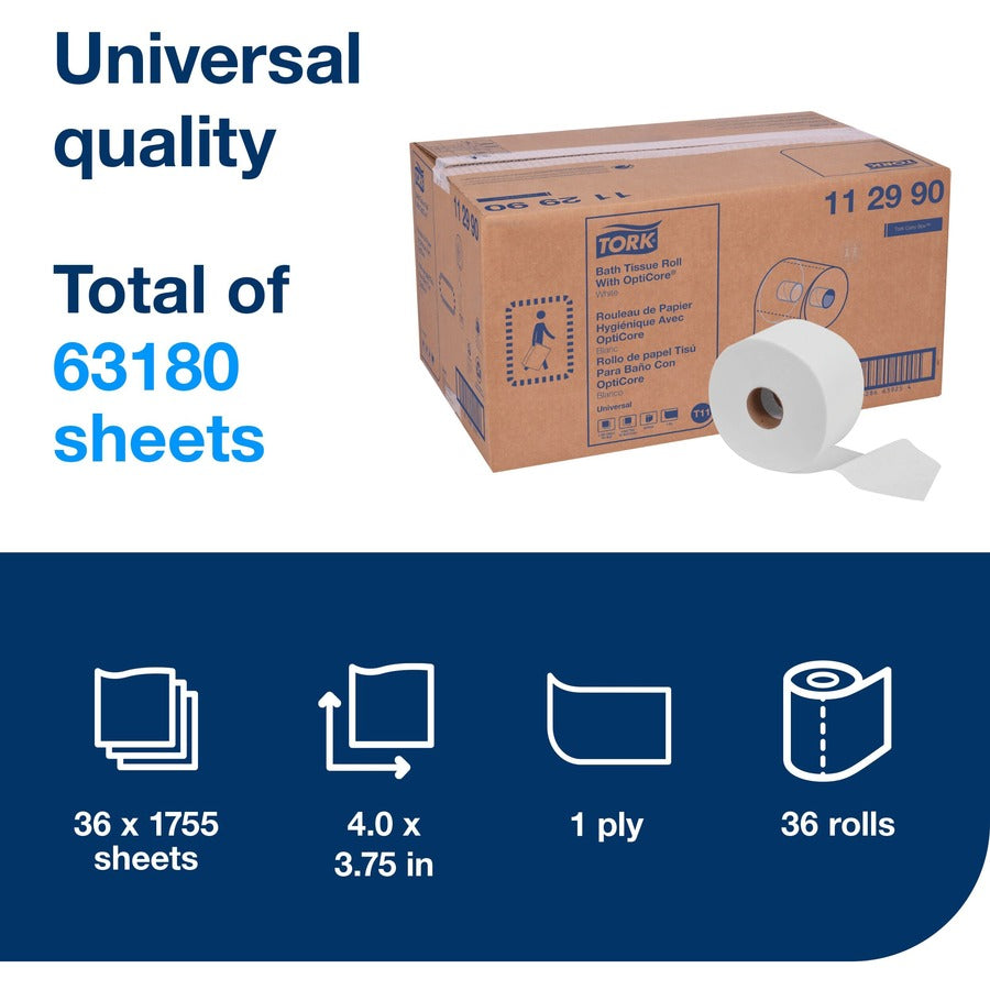 TORK Bath Tissue Roll w/OptiCore