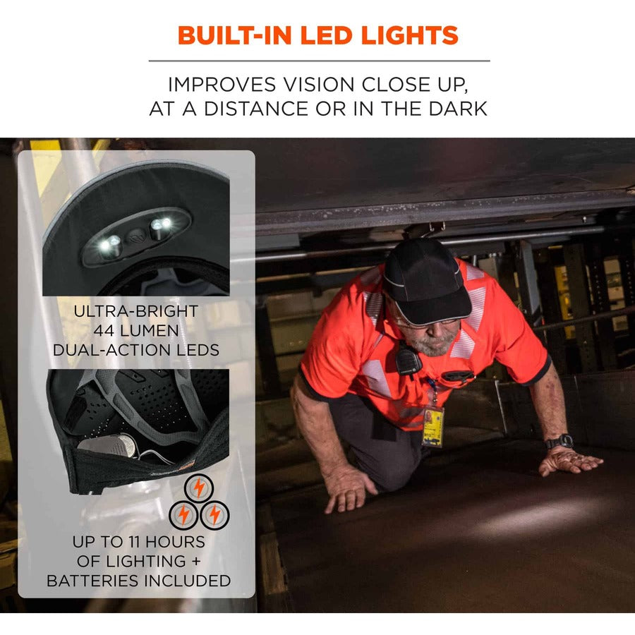Ergodyne 8965 Long Brim Cap with LED Light
