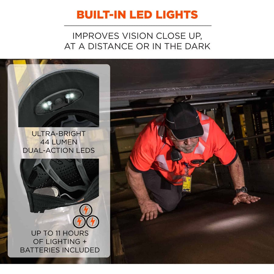 Ergodyne 8965 Bump Cap Hat with LED Light