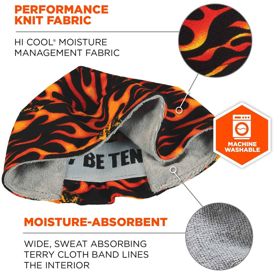 Ergodyne 6630 Flames Skull Cap - Terry Cloth