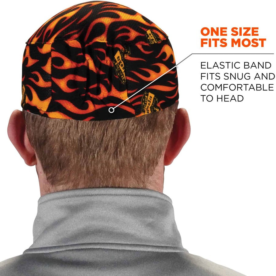 Ergodyne 6630 Flames Skull Cap - Terry Cloth