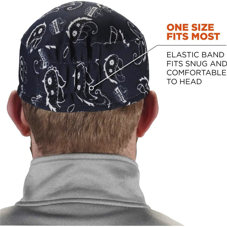 Ergodyne 6630 Navy Western Skull Cap - Terry Cloth