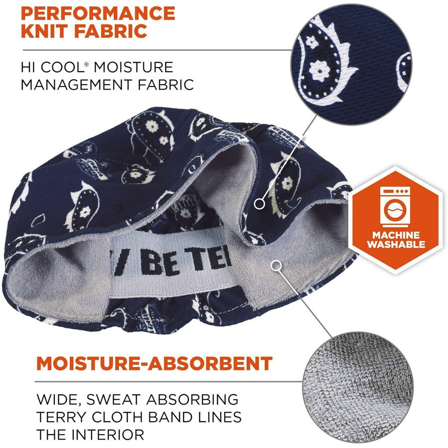 Ergodyne 6630 Navy Western Skull Cap - Terry Cloth
