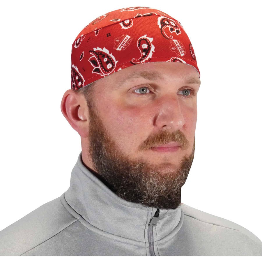 Ergodyne 6630 Red Western Skull Cap - Terry Cloth