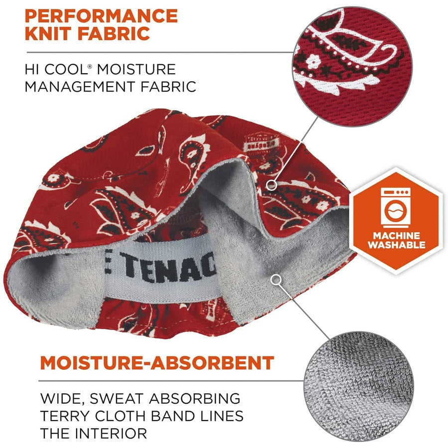 Ergodyne 6630 Red Western Skull Cap - Terry Cloth